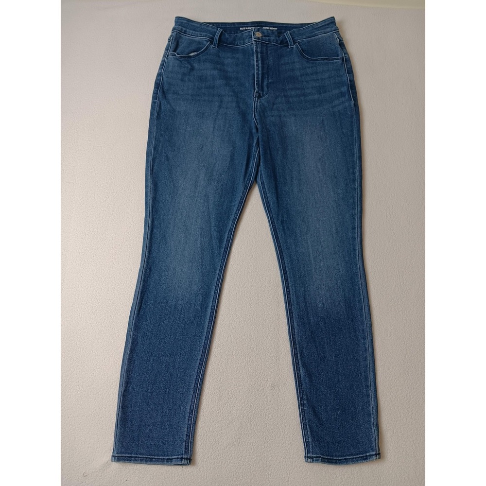 Old Navy High-Rise Super‎ Skinny Jeans Womens 12 Blue Medium Wash Stretch Denim